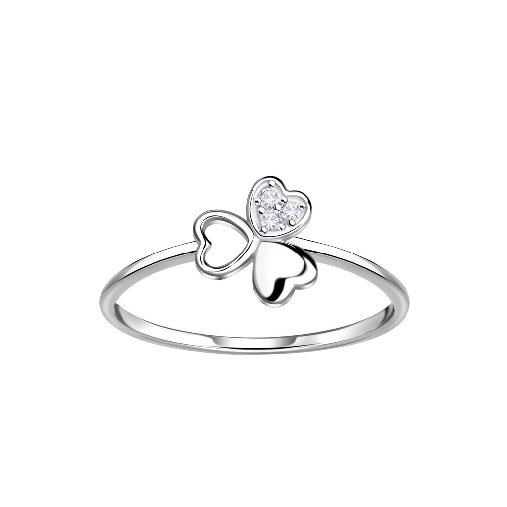 Bague cœur trèfle irlandais en argent