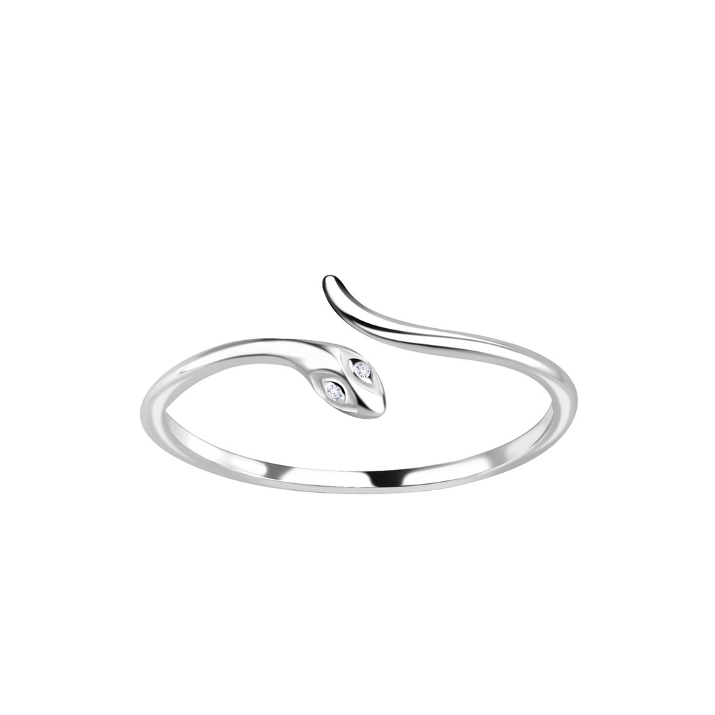 Bague serpent ouverte en argent