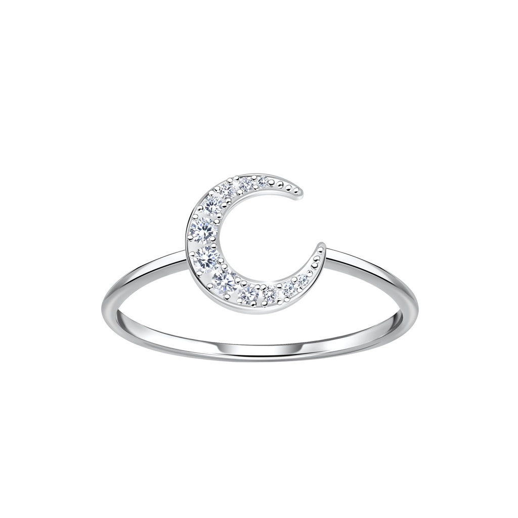 Bague croissant de lune en argent