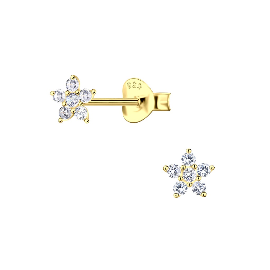Silver Flower Stud Earrings