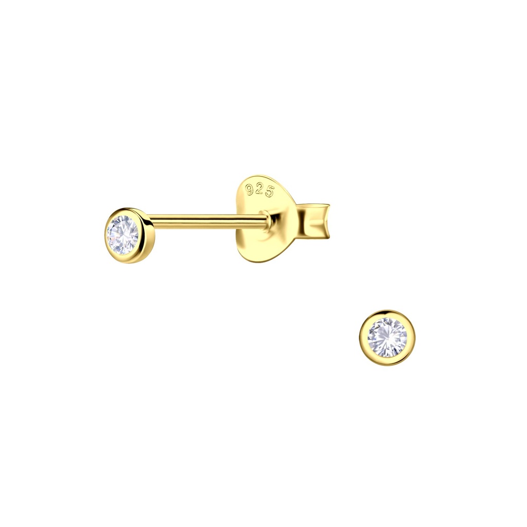 [10034955] Silver Round Stud Earrings