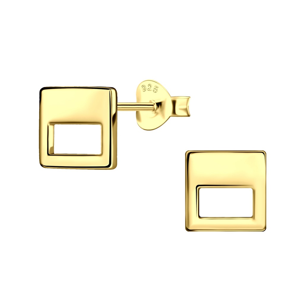 Puces d'oreilles carrées en argent