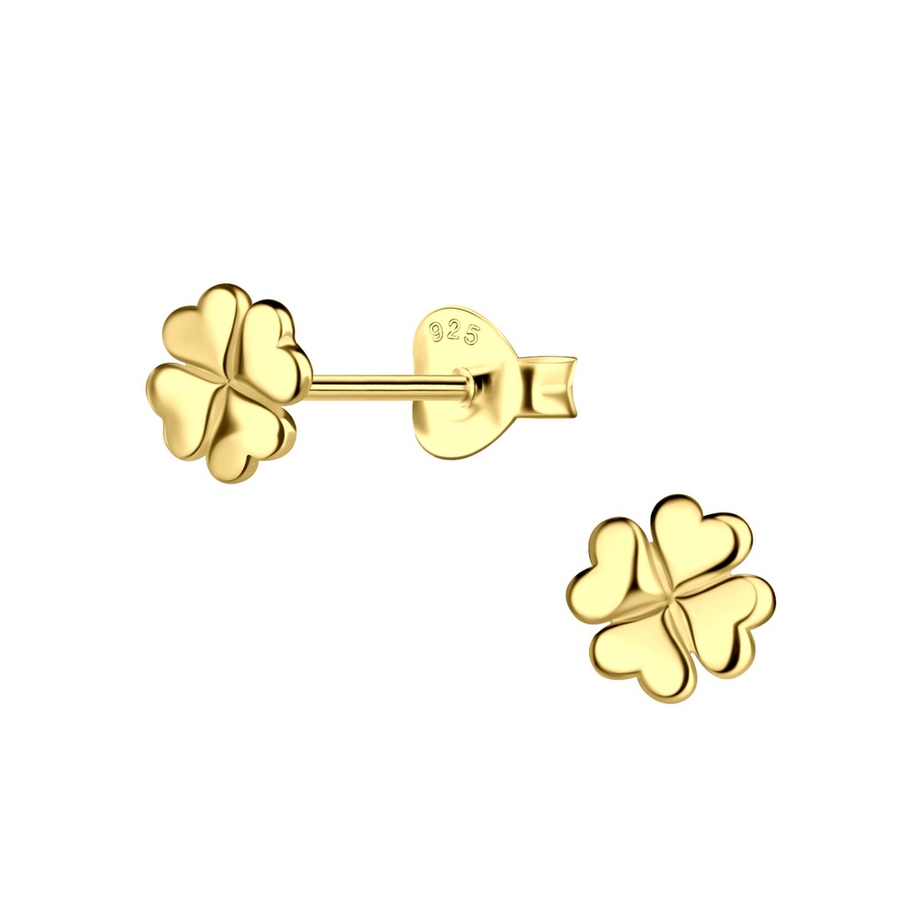 Silver Clover Stud Earrings