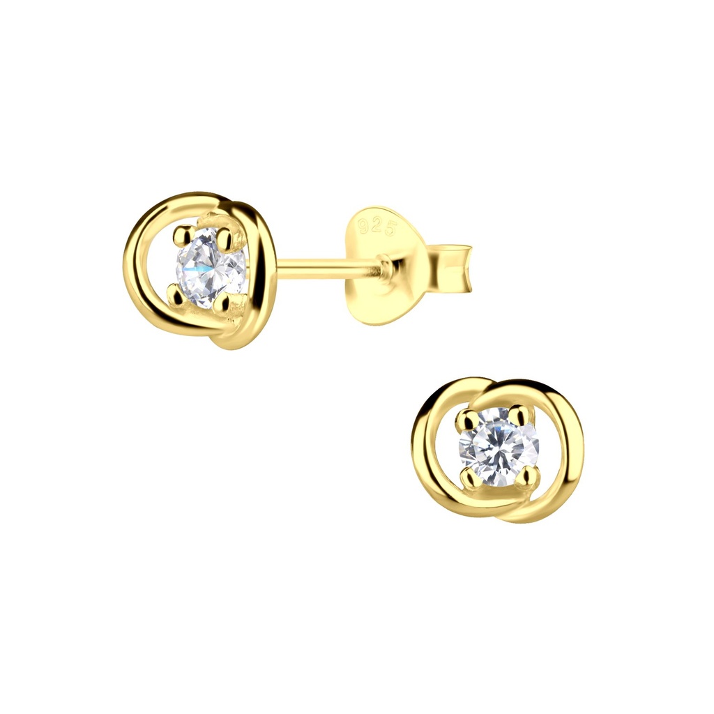 Silver Geometric Stud Earrings