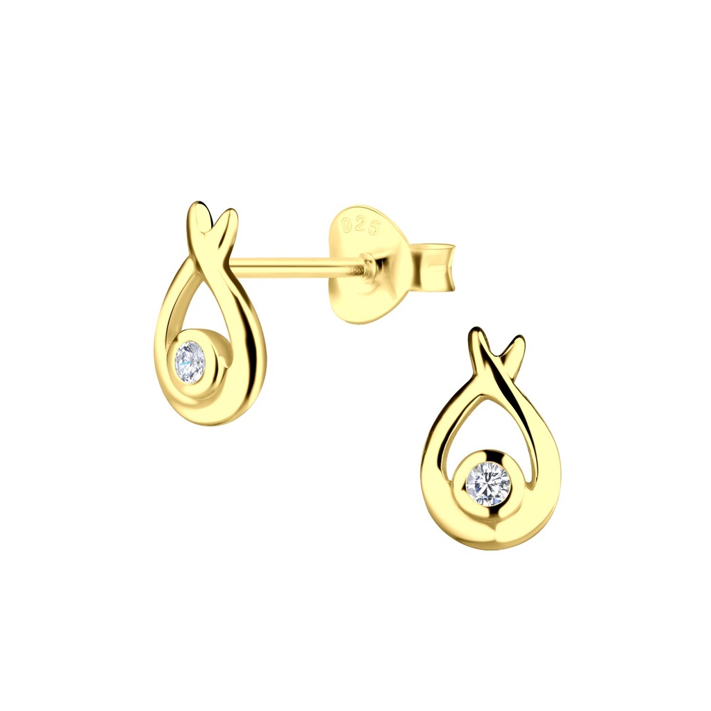 Puces d'oreilles goutte en argent