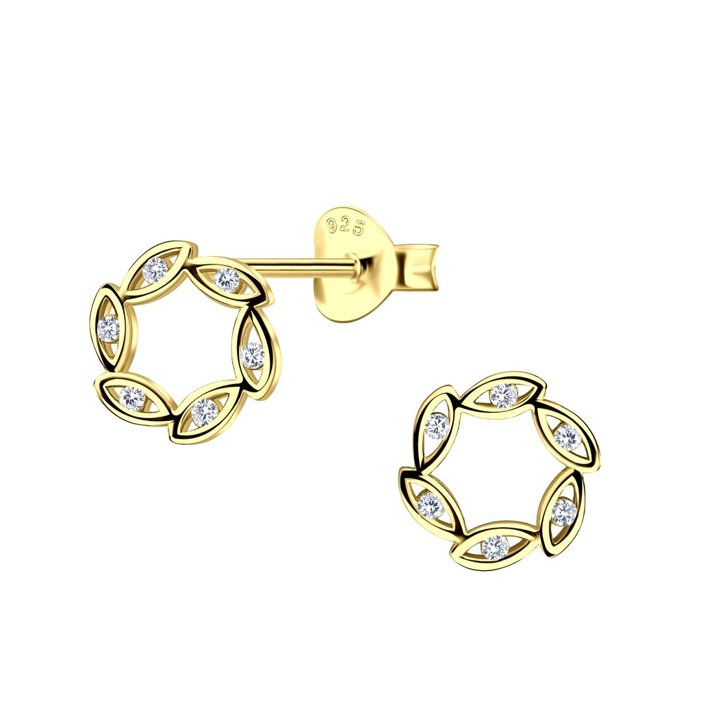Silver Wreath Stud Earrings