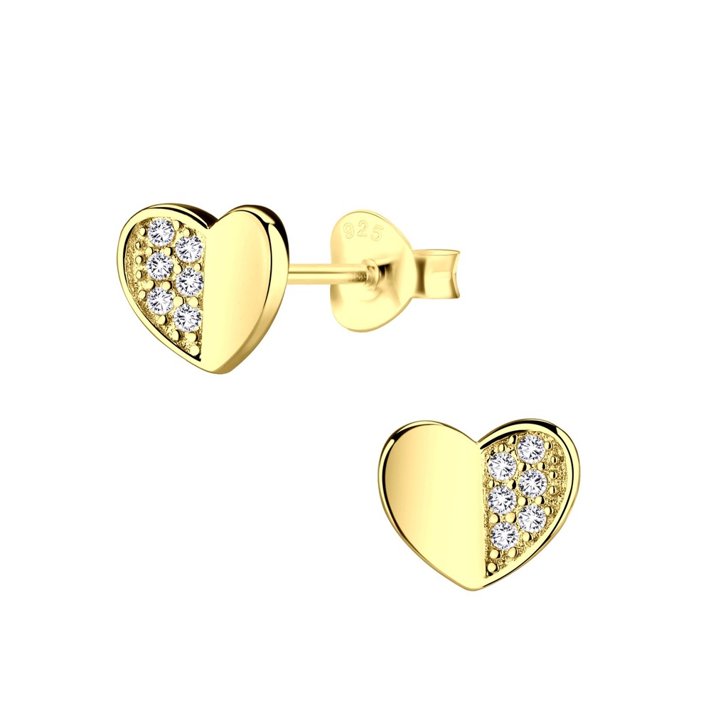 Puces d'oreilles cœur en argent