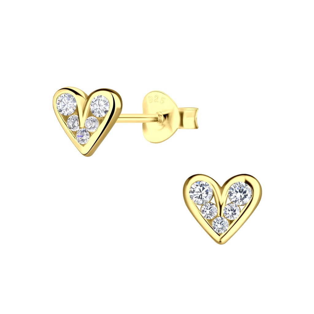 Puces d'oreilles cœur en argent