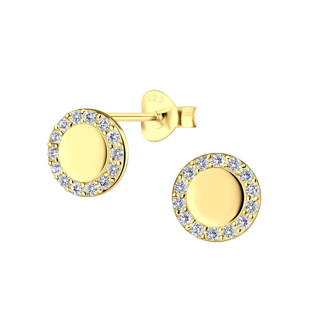 Puces d'oreilles rondes en argent