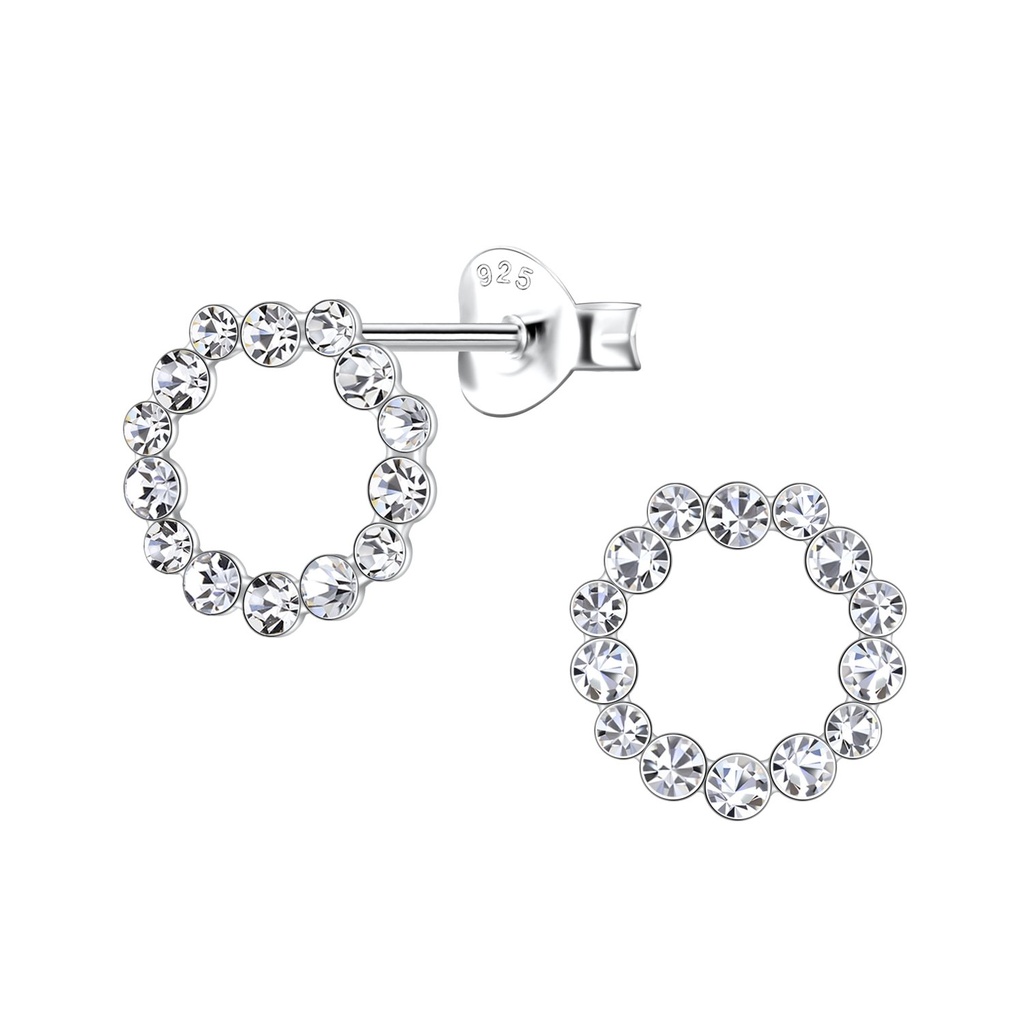 Puces d'oreilles fleur en argent