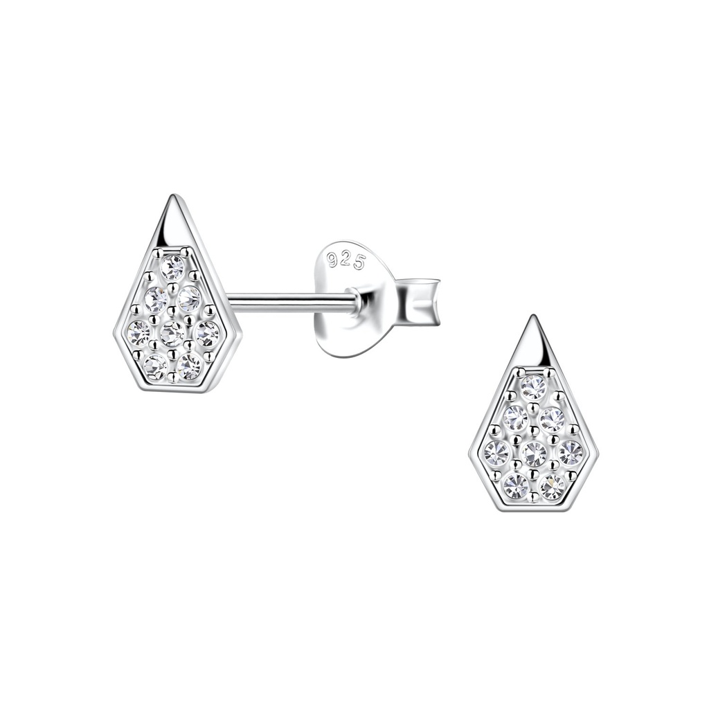 [10035786] Silver Geometric Stud Earrings
