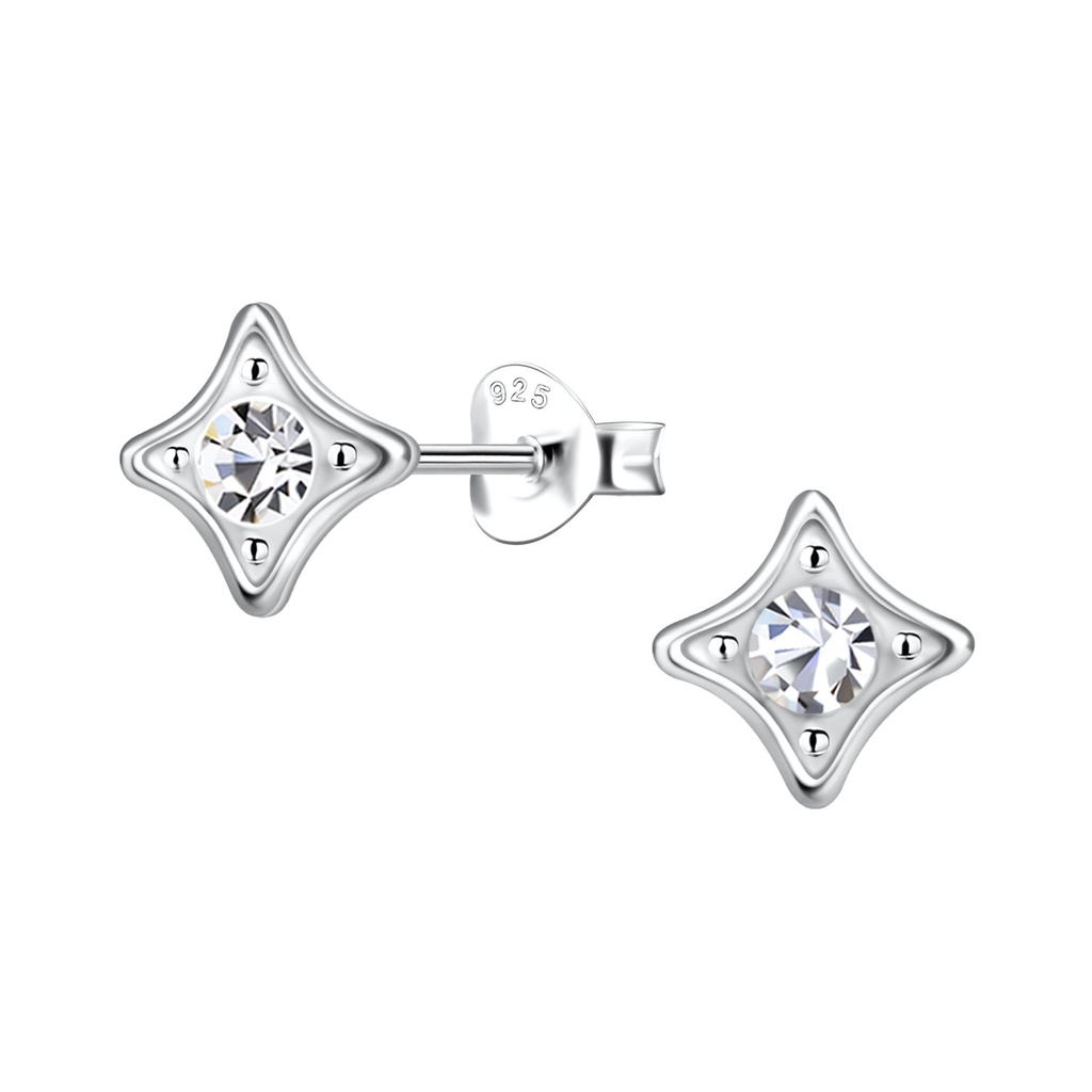 Puces d'oreilles géométriques en argent