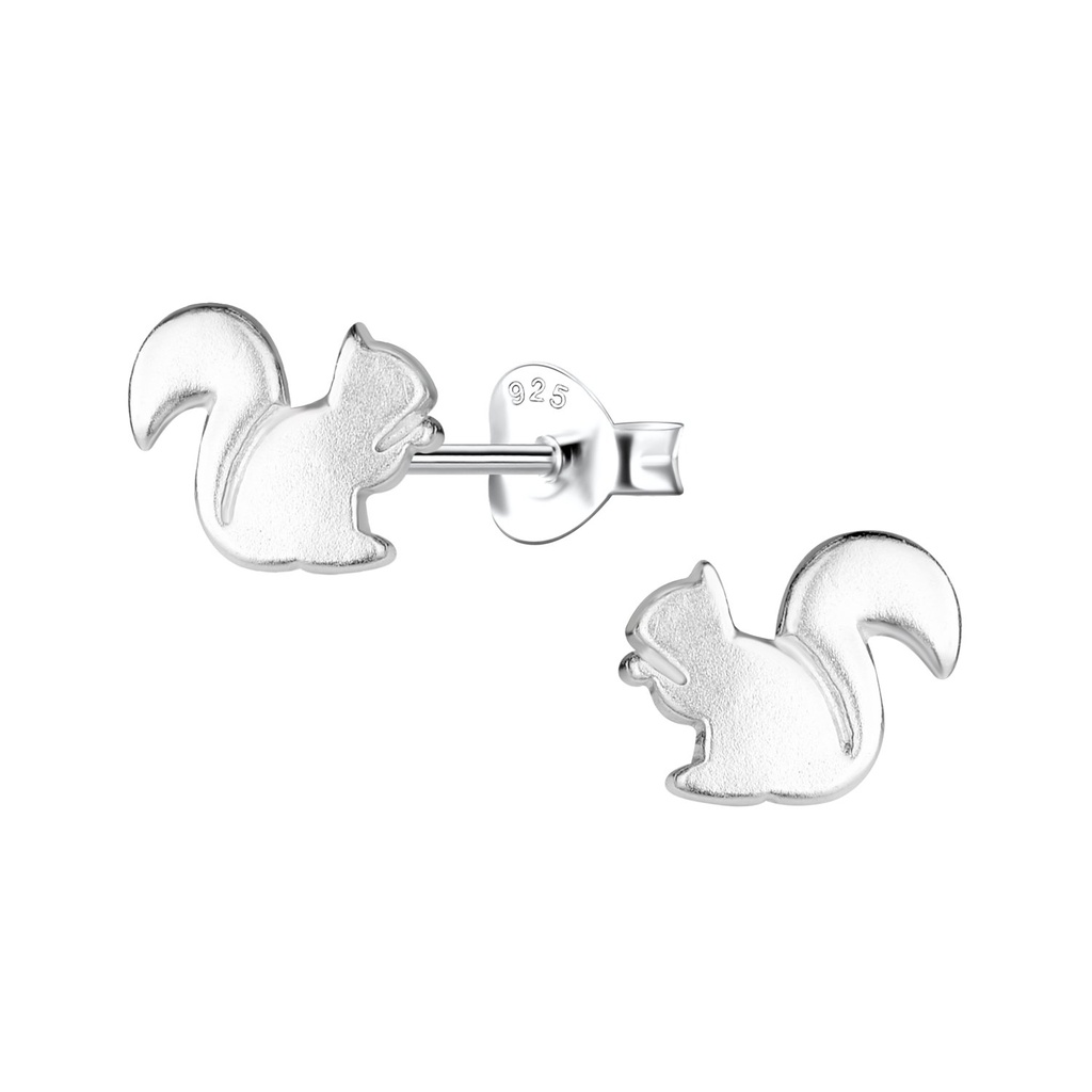 Puces d'oreilles écureuil en argent
