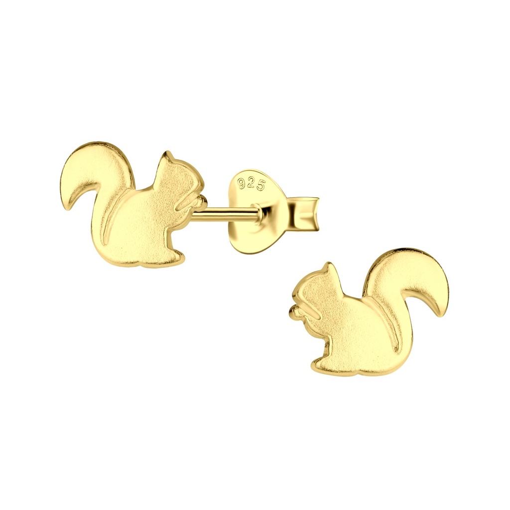 Puces d'oreilles écureuil en argent