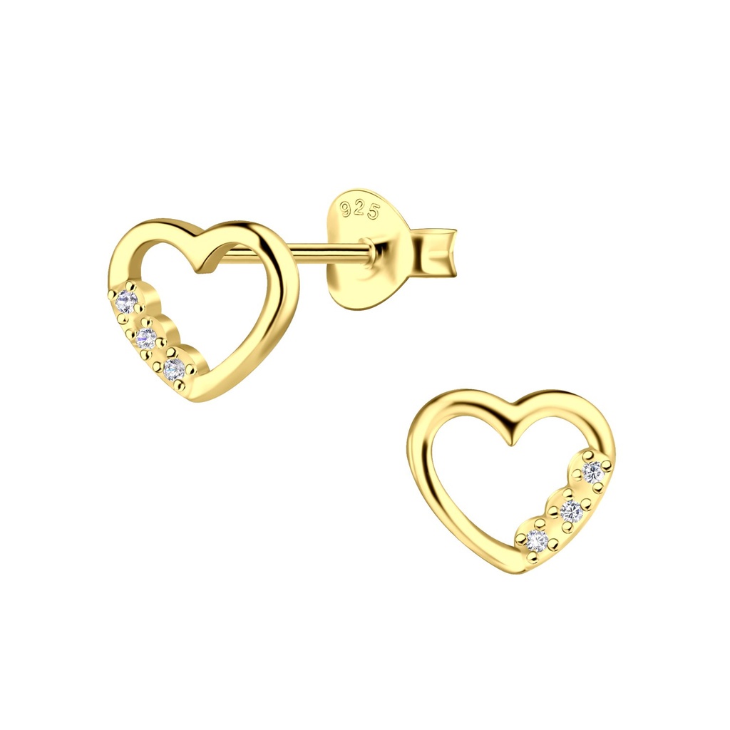 Puces d'oreilles cœur en argent