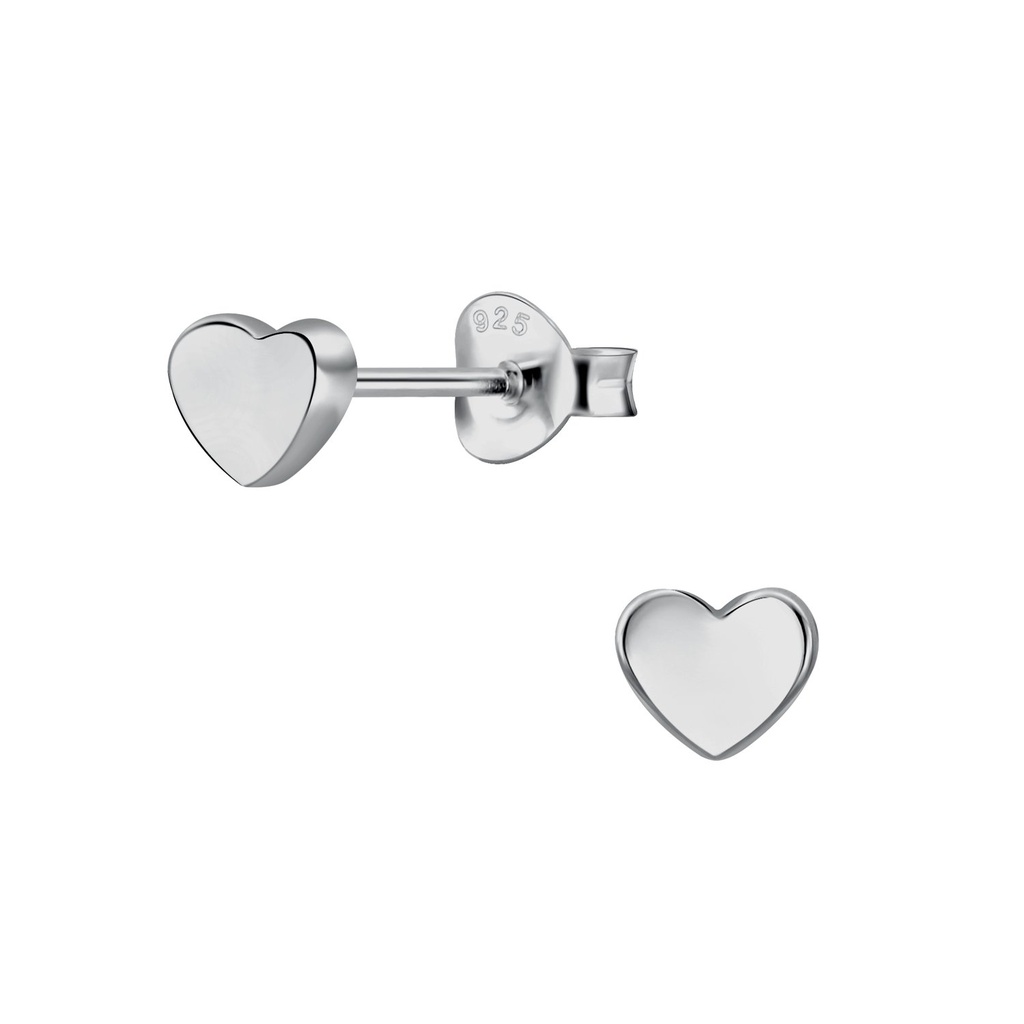 Puces d'oreilles cœur en argent