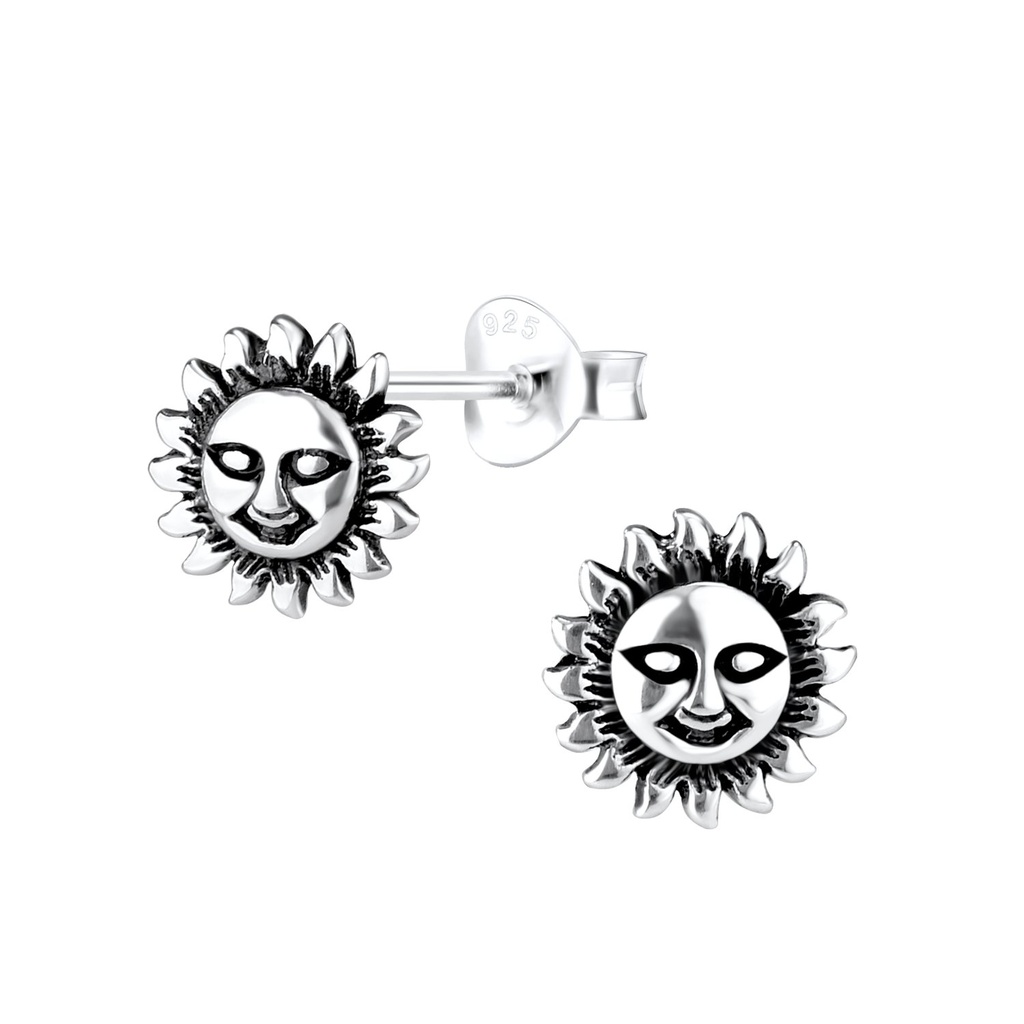 Puces d'oreilles soleil en argent