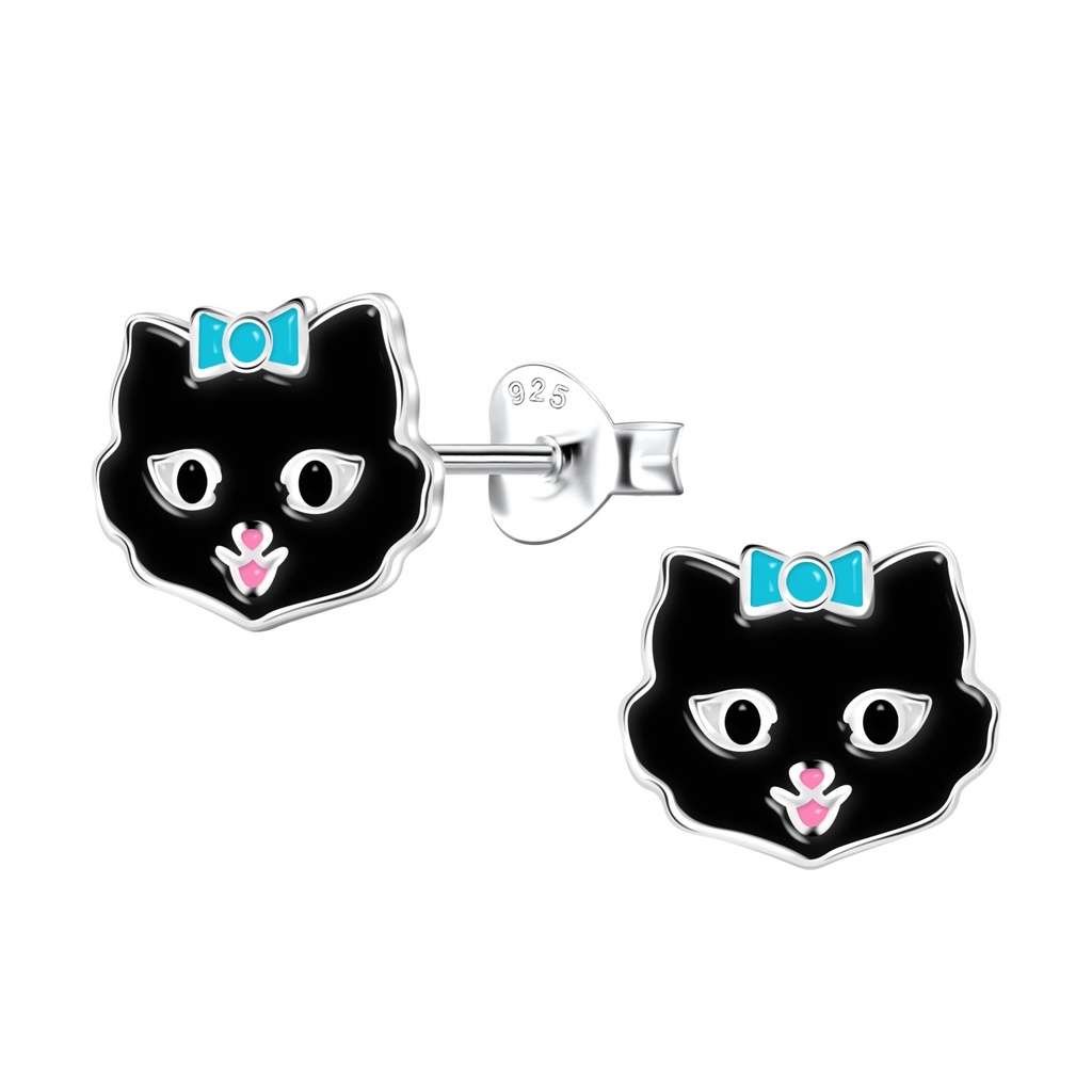 Puces d'oreilles chat en argent