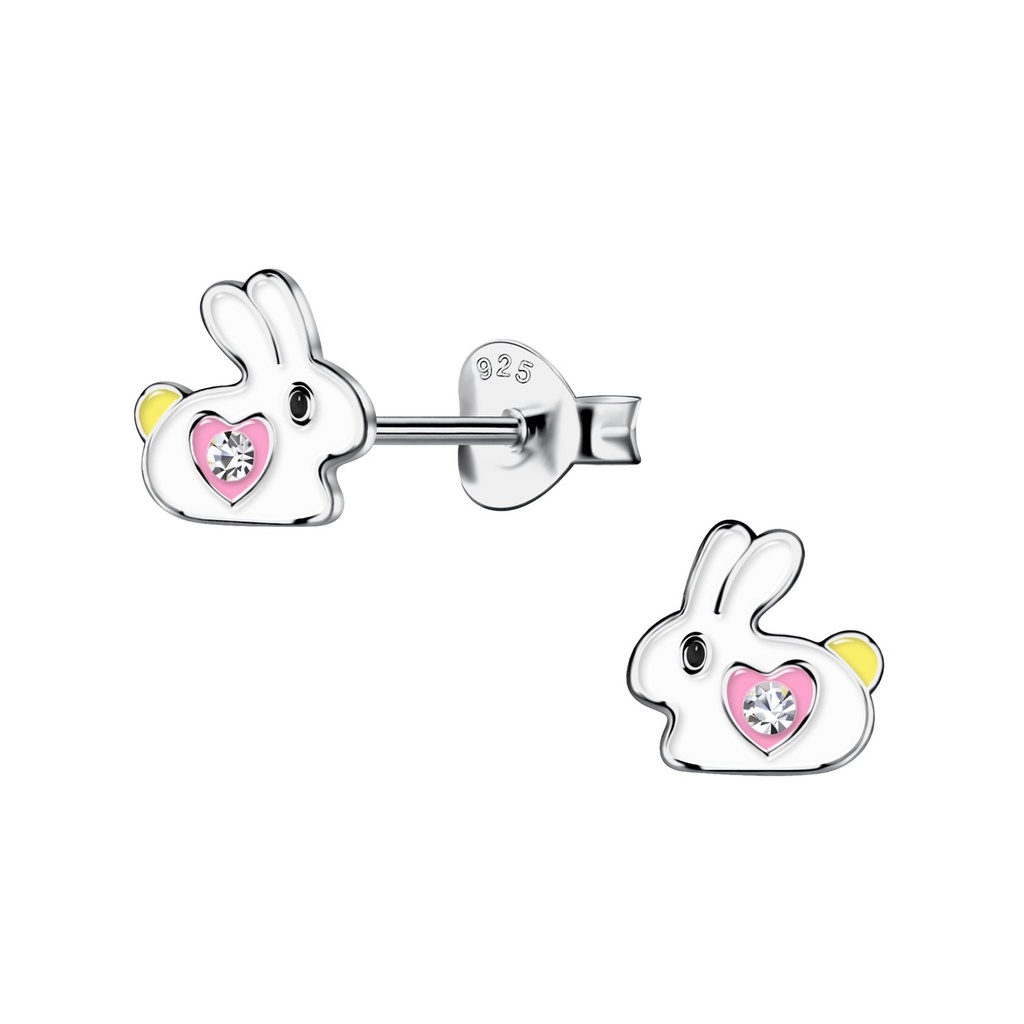 Silver Rabbit Stud Earrings