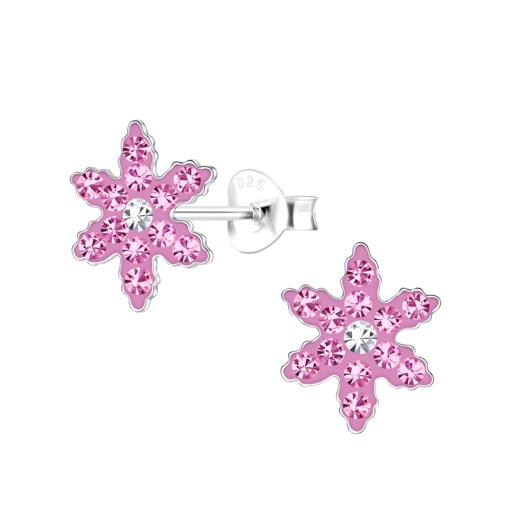 [10032892] Silver Snowflake Stud Earrings