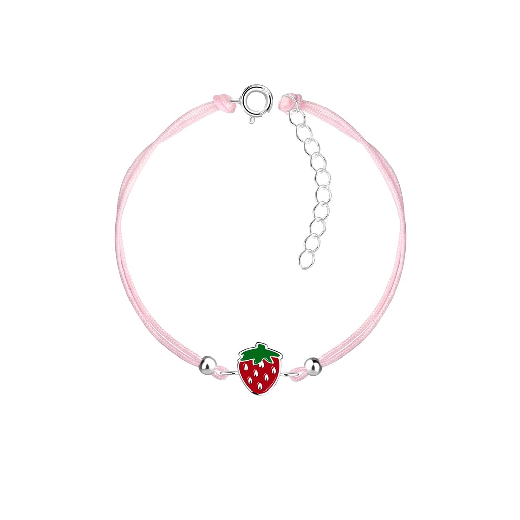 Bracelet cordon fraise en argent