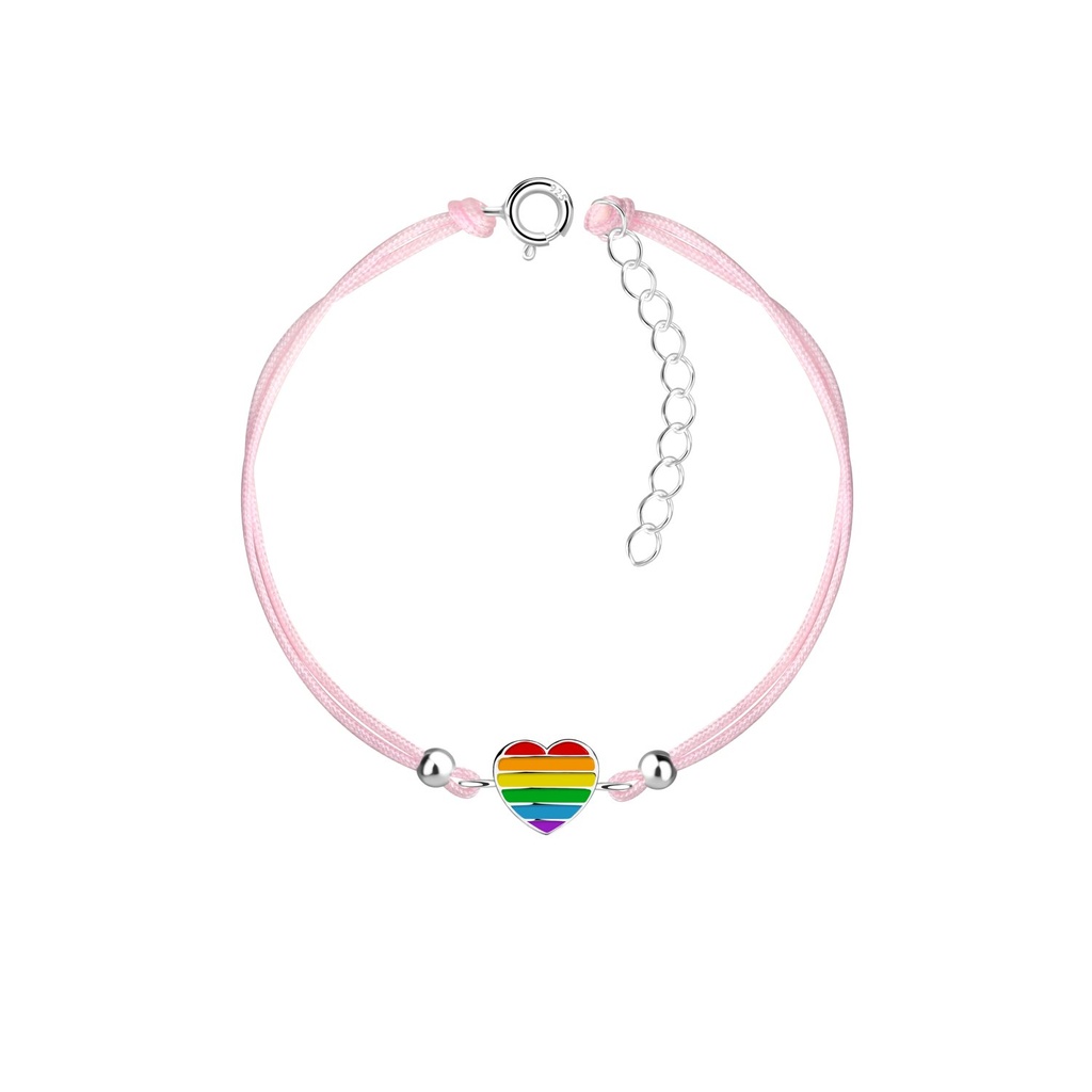 [10034962] Silver Heart Cord Bracelet