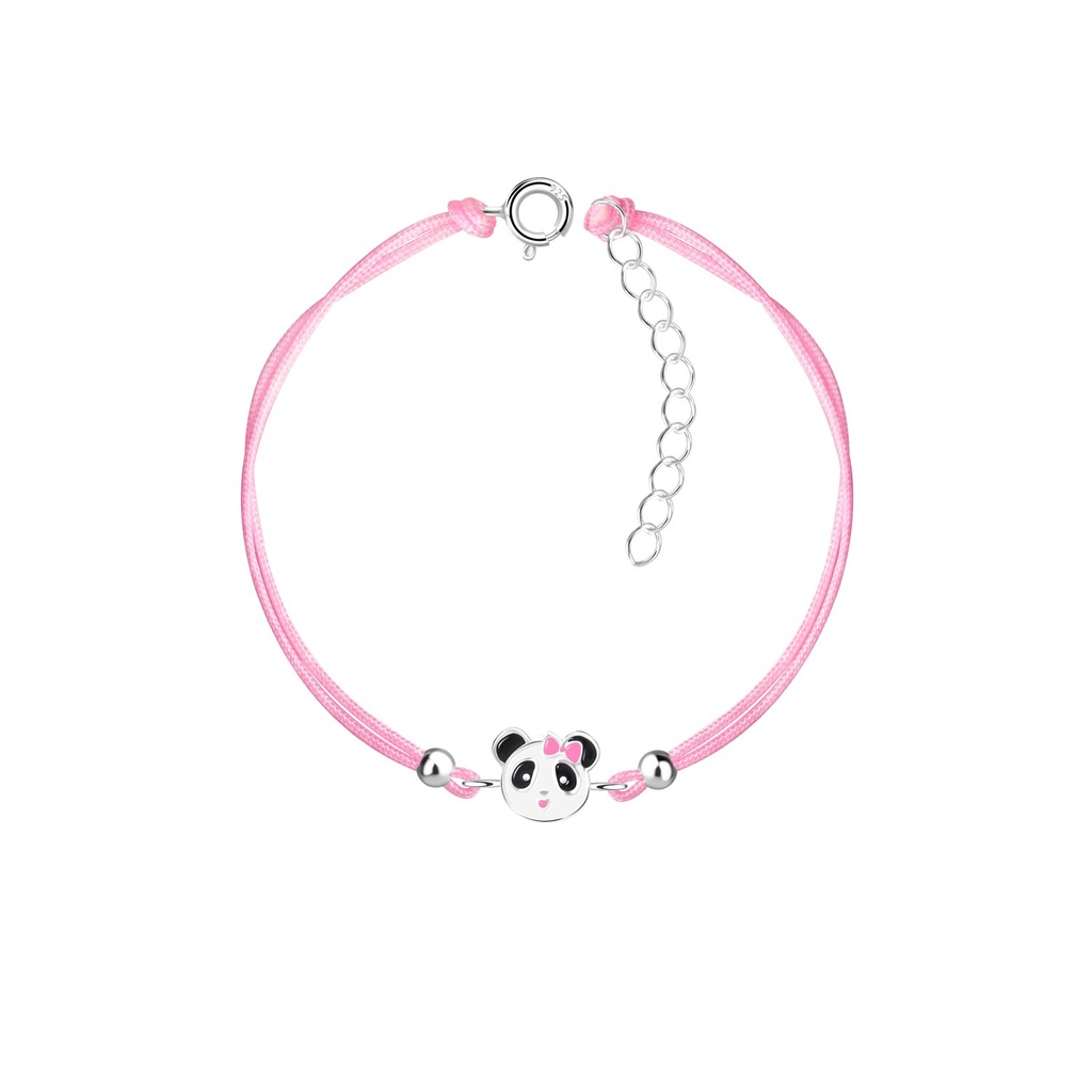 [10034959] Bracelet cordon panda en argent