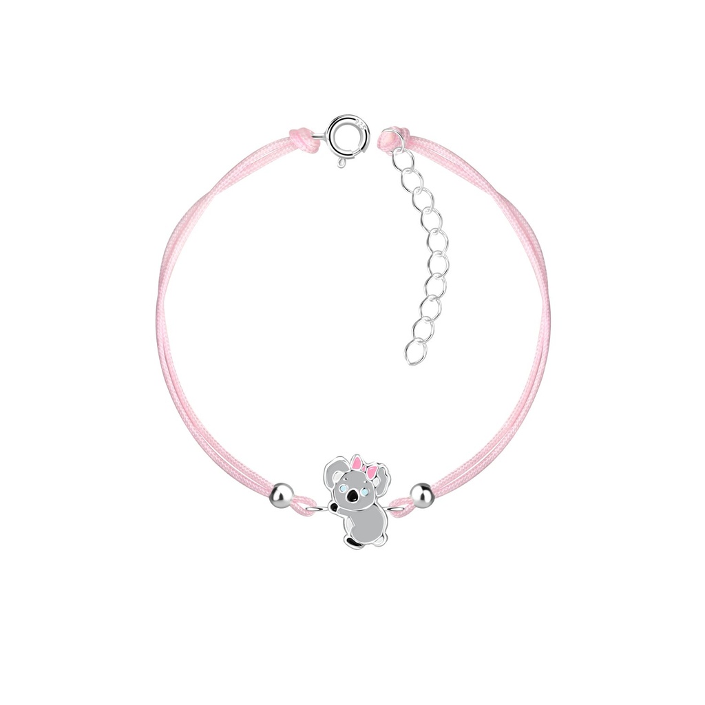 Bracelet cordon koala en argent