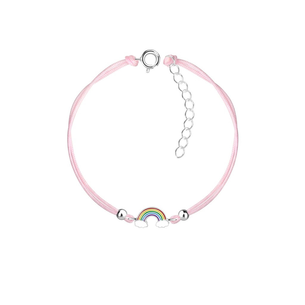 [10031929] Silver Rainbow Cord Bracelet