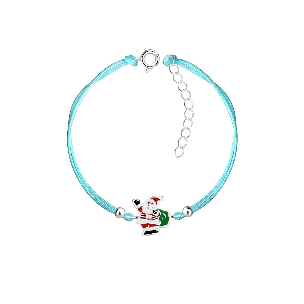 Silver Santa Claus Cord Bracelet