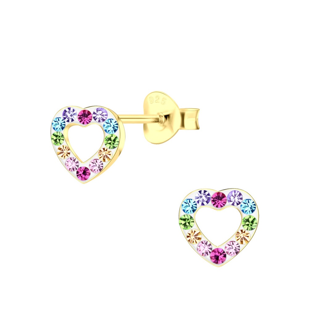 [10035783] Silver Heart Stud Earrings