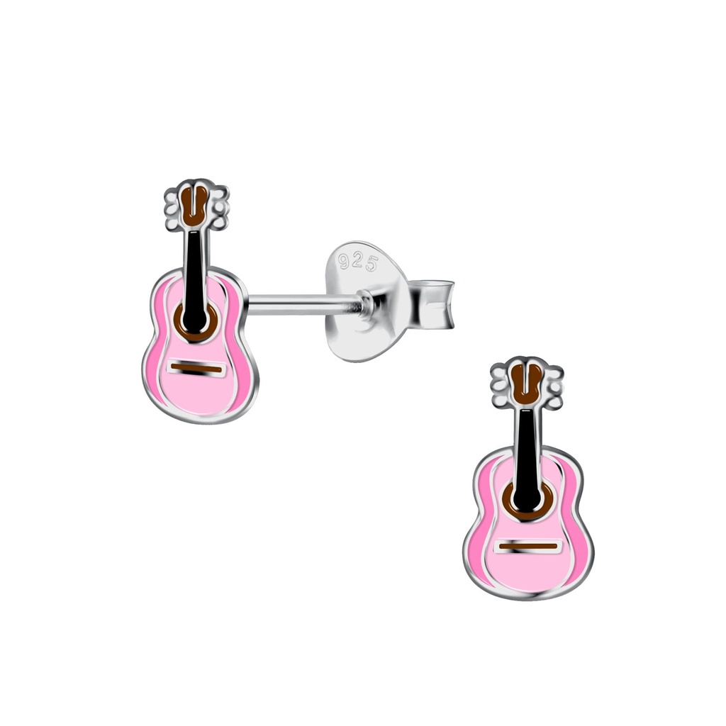 Puces d'oreilles guitare en argent