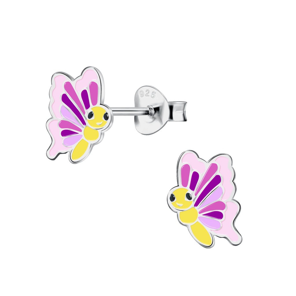 [10035131] Silver Butterfly Stud Earrings
