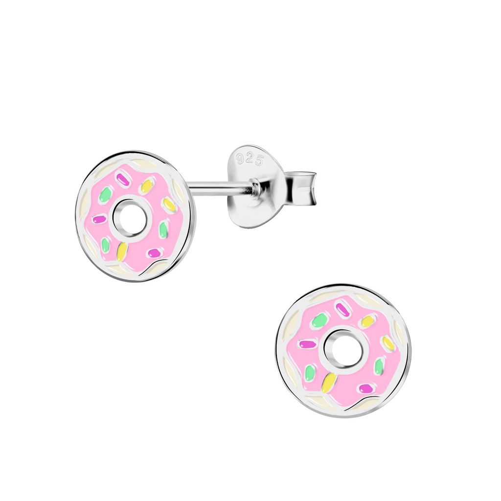 Puces d'oreilles donut en argent