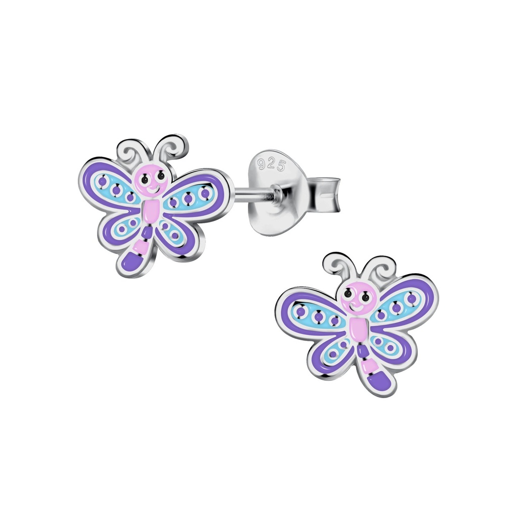Puces d'oreilles libellule en argent