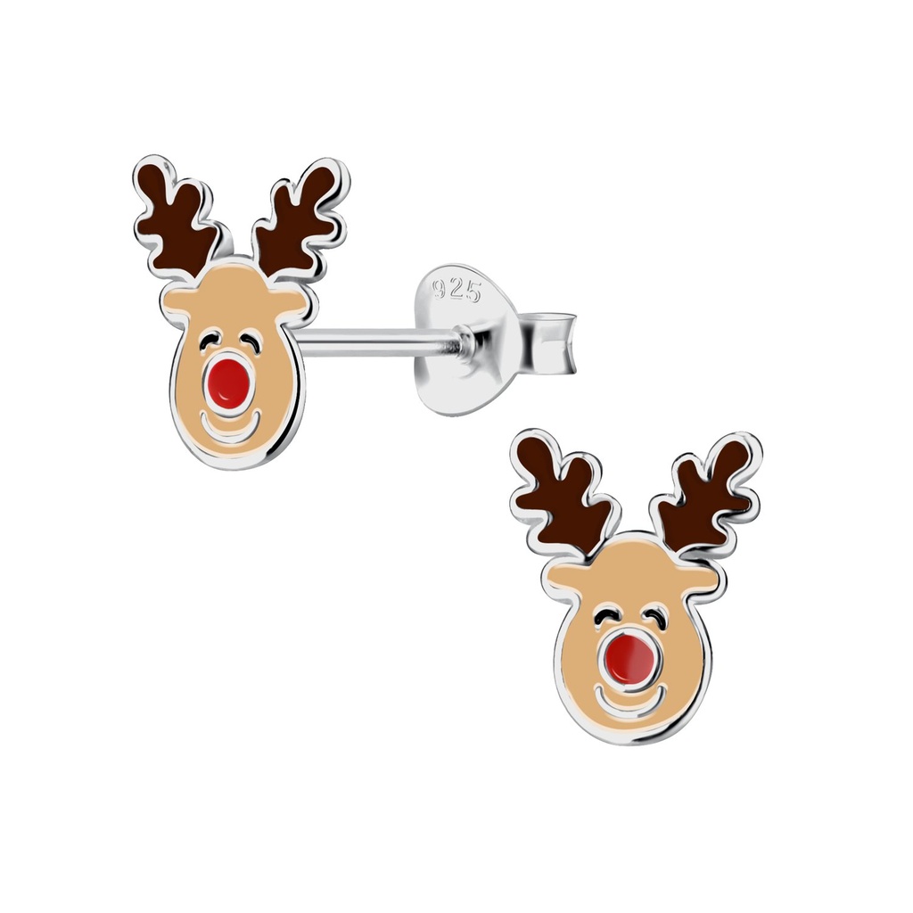 Puces d'oreilles renne en argent