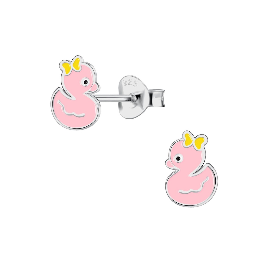 [10033952] Silver Duck Stud Earrings