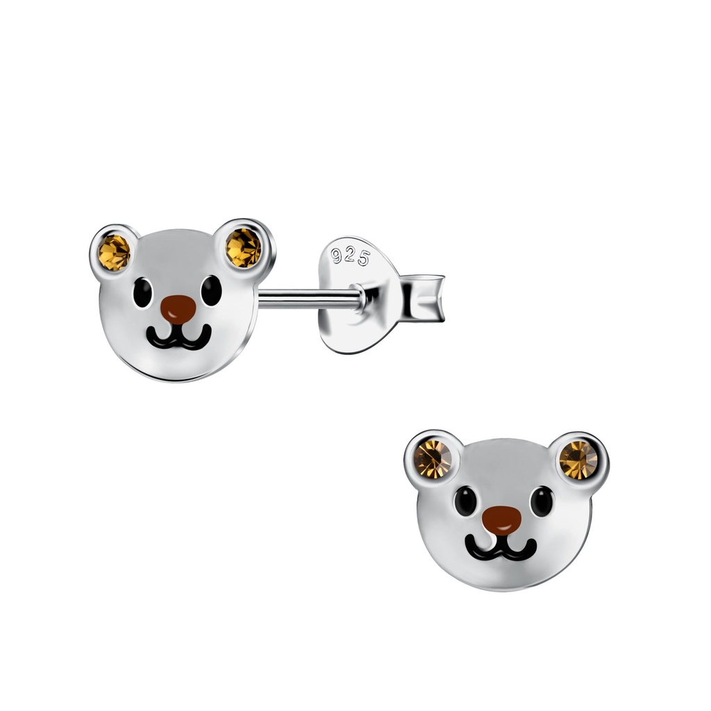 Puces d'oreilles ours en argent