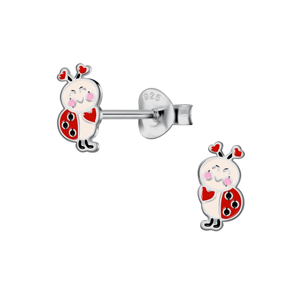 Puces d'oreilles coccinelle en argent