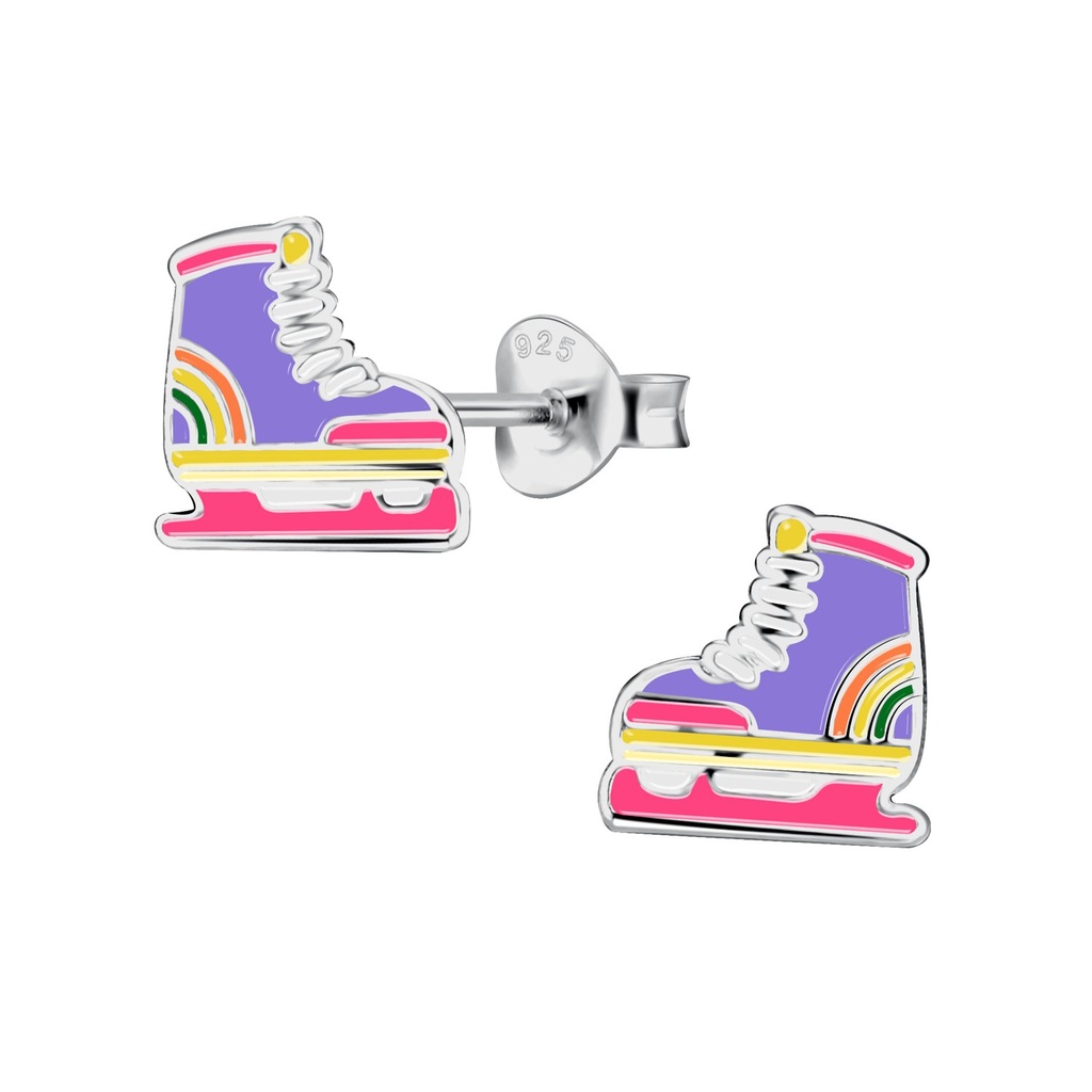 Silver Roller Blade Stud Earrings