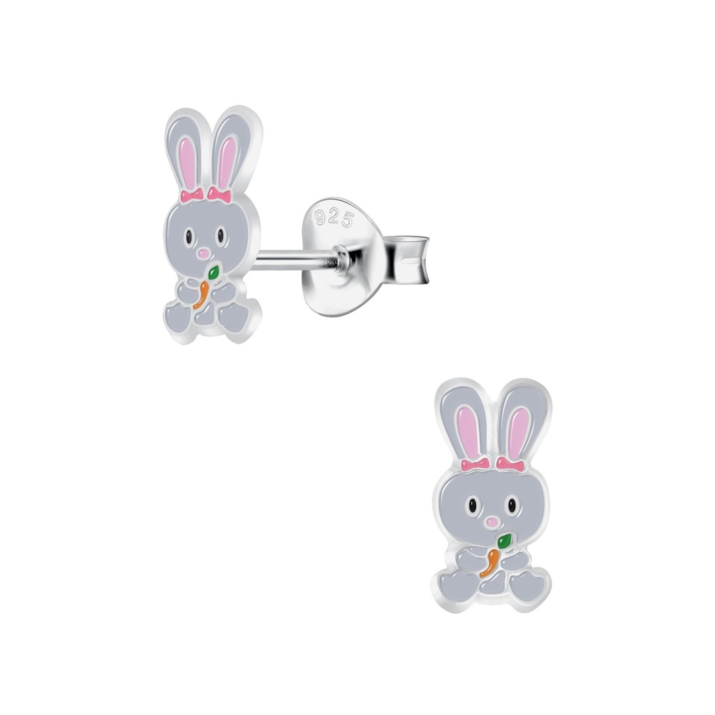 Puces d'oreilles lapin en argent